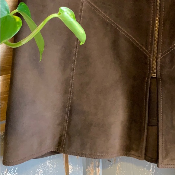 Laundry dark brown front zipper skirt - Picture 3 of 8